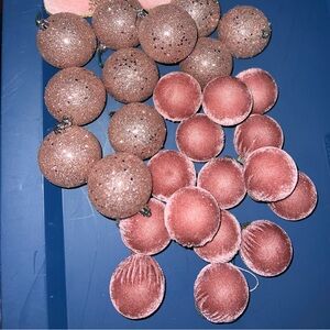 Pink and Glittery Christmas Ornaments